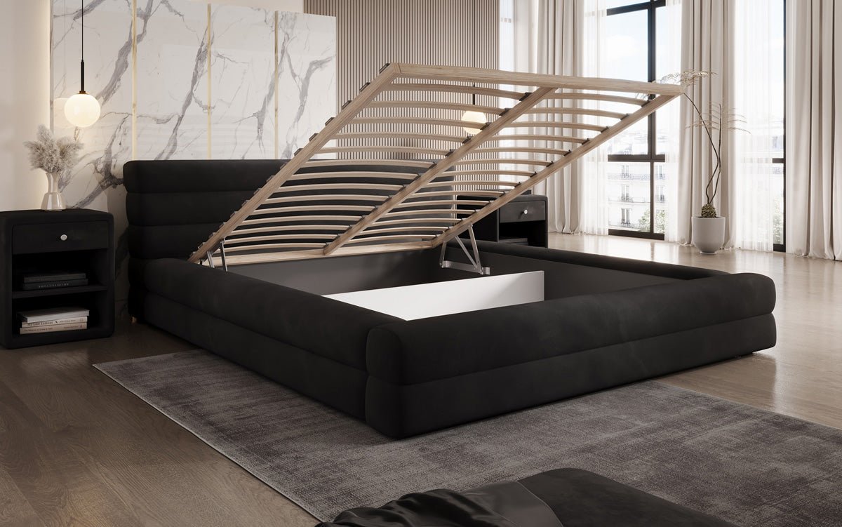 Designer Polsterbett Velana Samt mit Stauraum