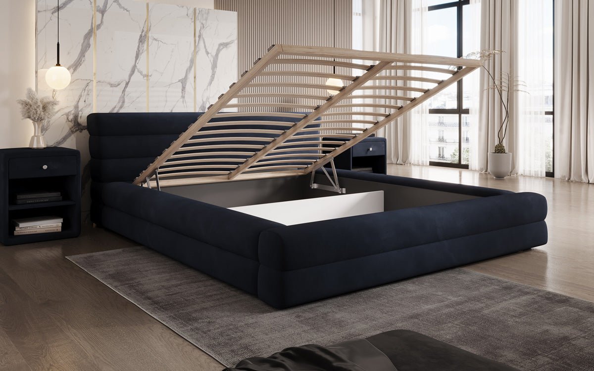 Designer Polsterbett Velana Samt mit Stauraum
