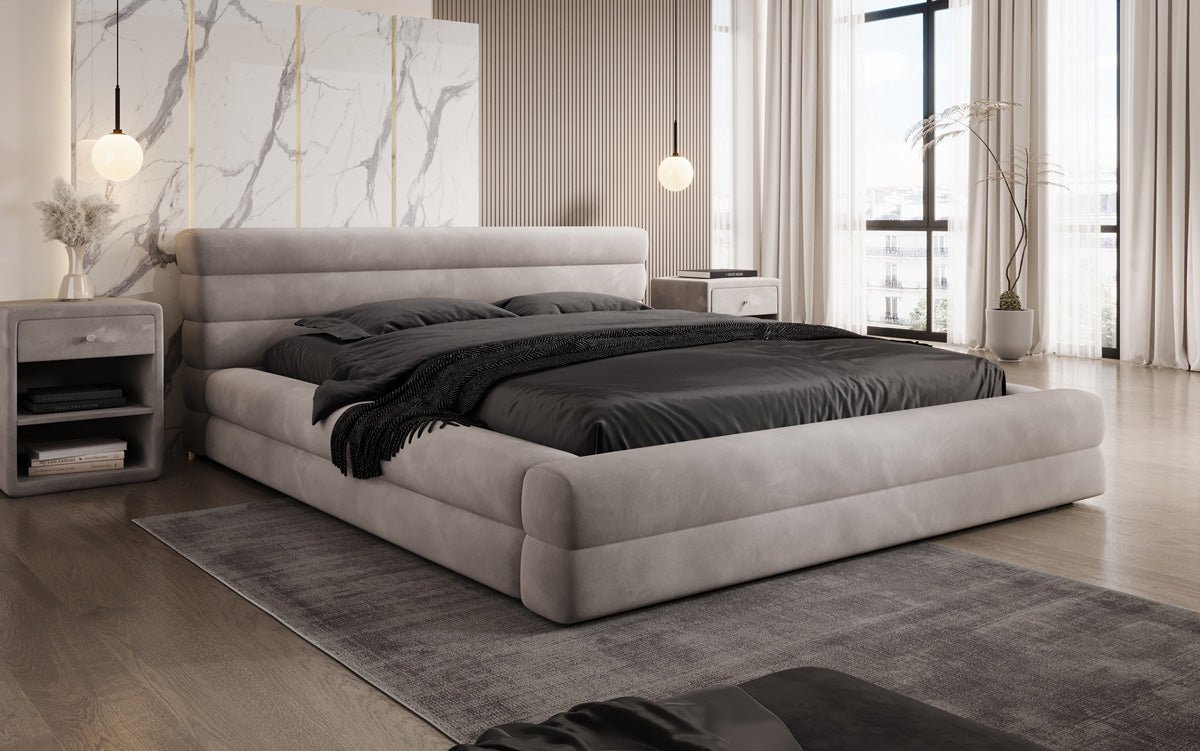 Designer Polsterbett Velana Samt mit Stauraum