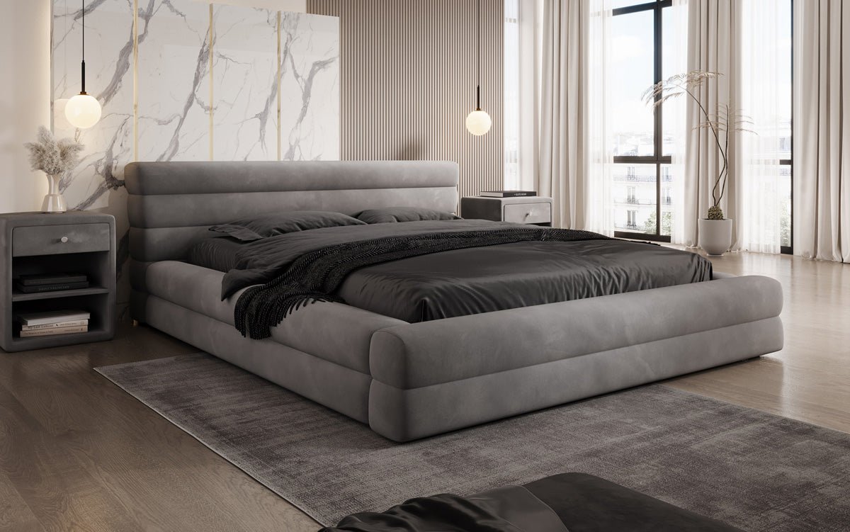 Designer Polsterbett Velana Samt mit Stauraum
