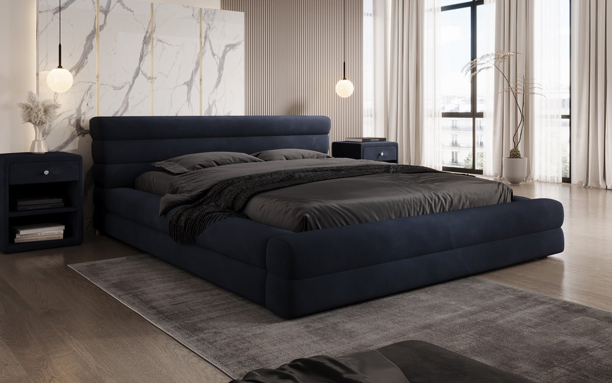 Designer Polsterbett Velana Samt mit Stauraum