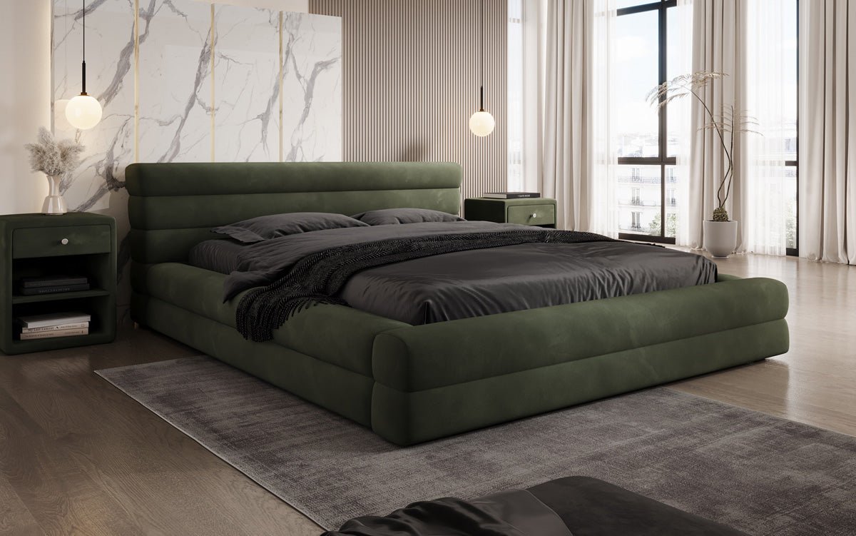 Designer Polsterbett Velana Samt mit Stauraum