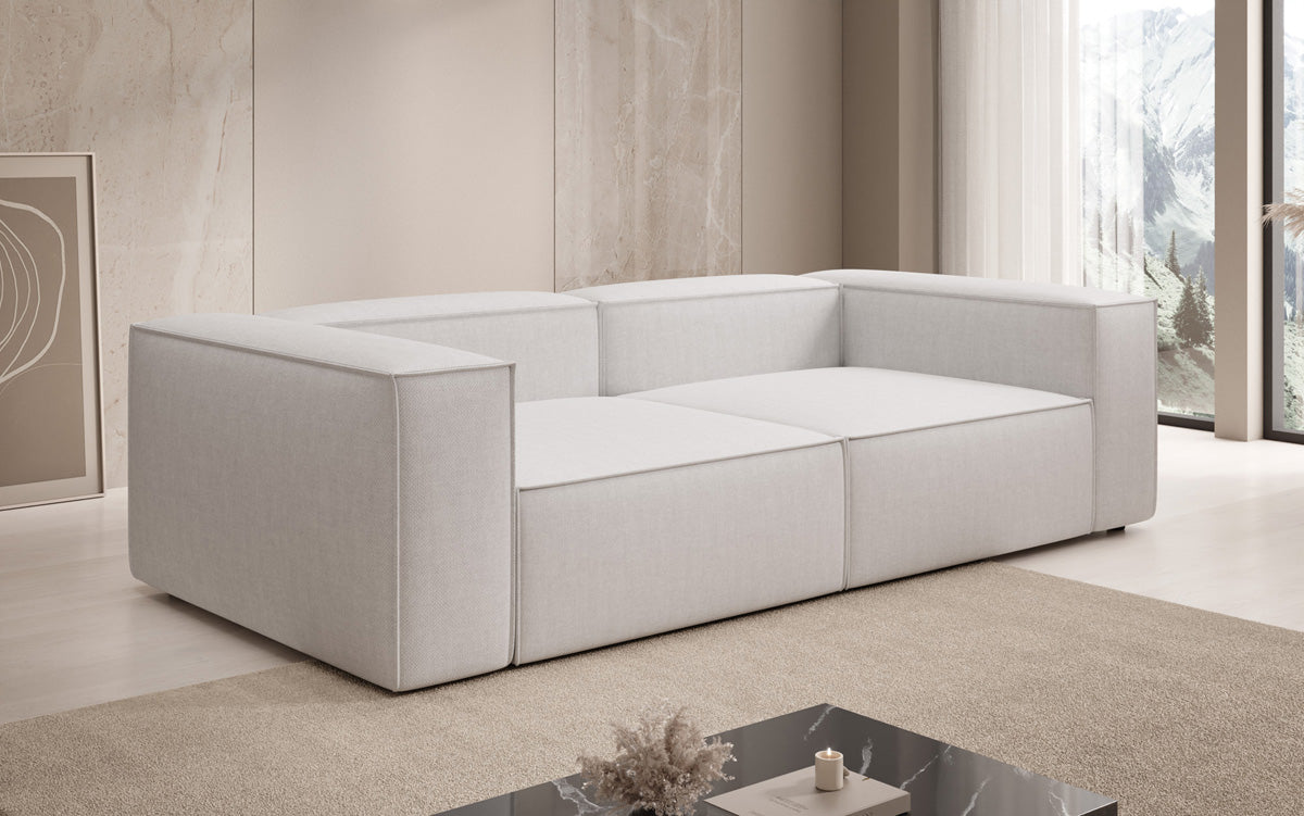 Designer sofa Lesley 3-seater in linen look