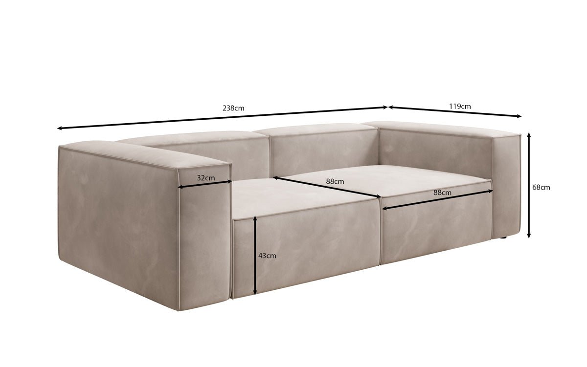 Designer Sofa Lesley 3 Seater in Velvet