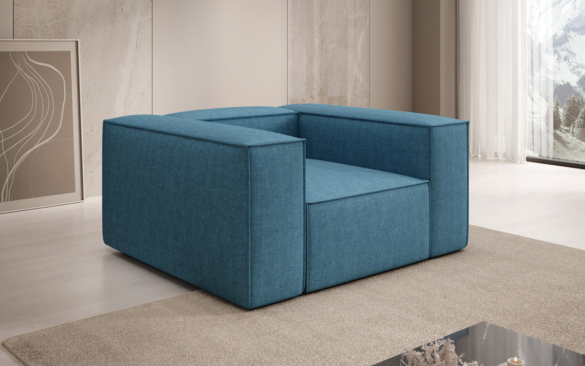Designer Sofa-Sessel Lesley in Leinen-Optik