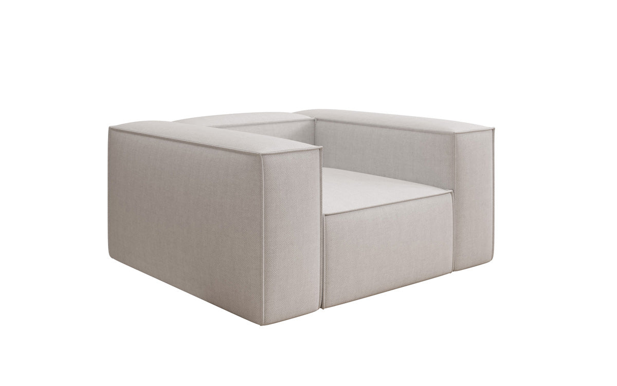 Designer Sofa-Sessel Lesley in Leinen-Optik