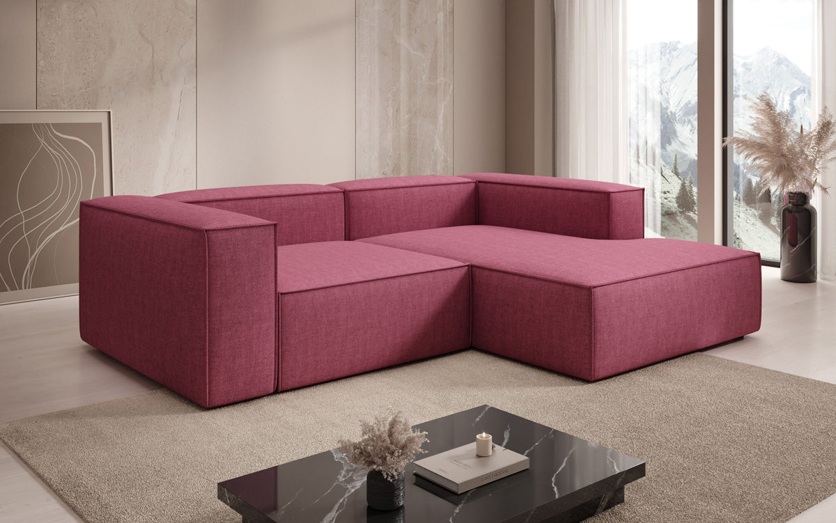Designer corner sofa Lesley Mini in linen look