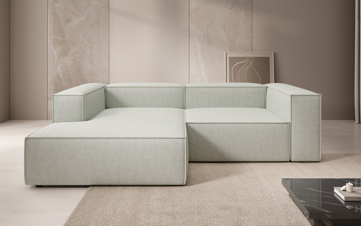 Designer corner sofa Lesley Mini in linen look