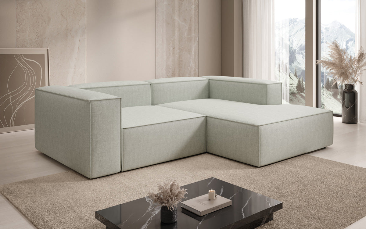 Designer corner sofa Lesley Mini in linen look