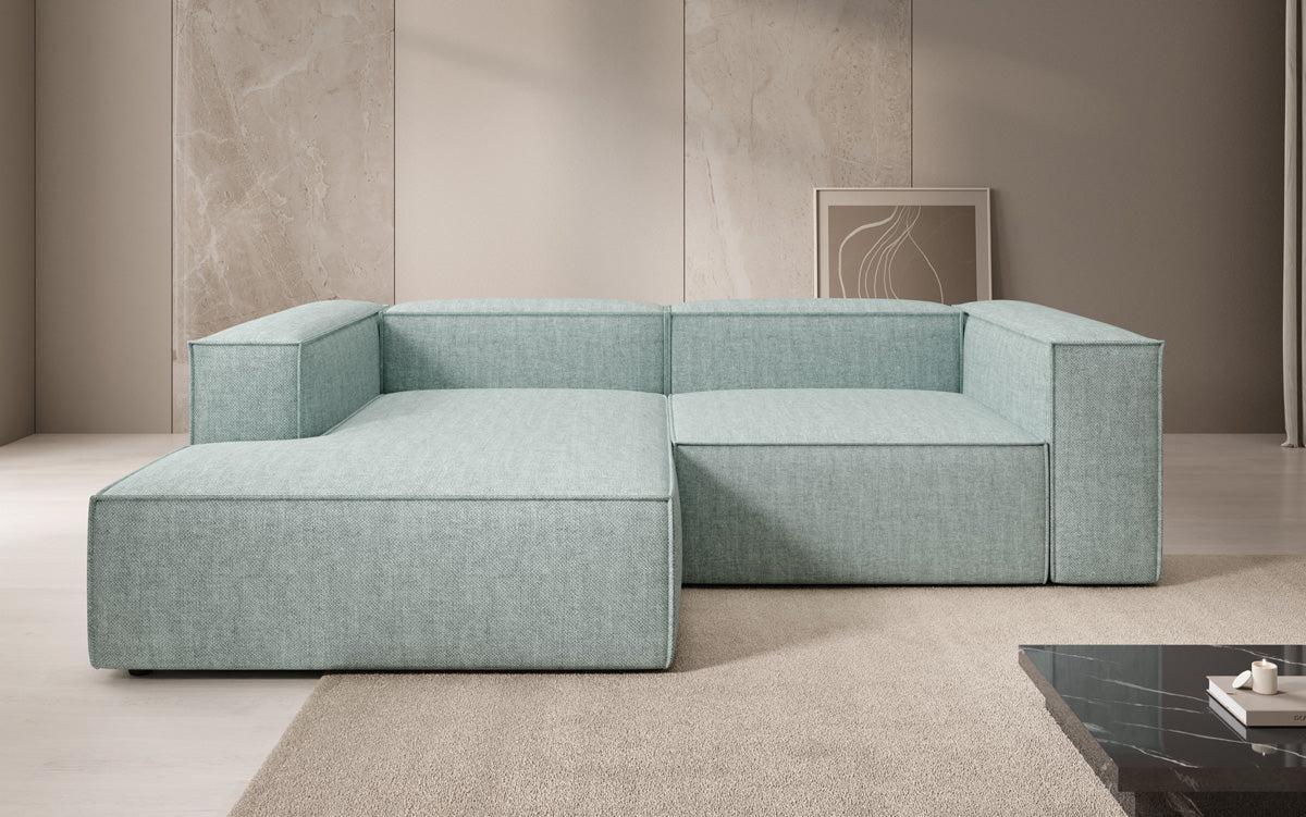 Designer corner sofa Lesley Mini in linen look