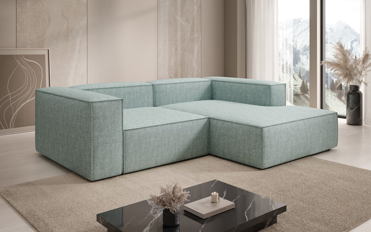 Designer corner sofa Lesley Mini in linen look