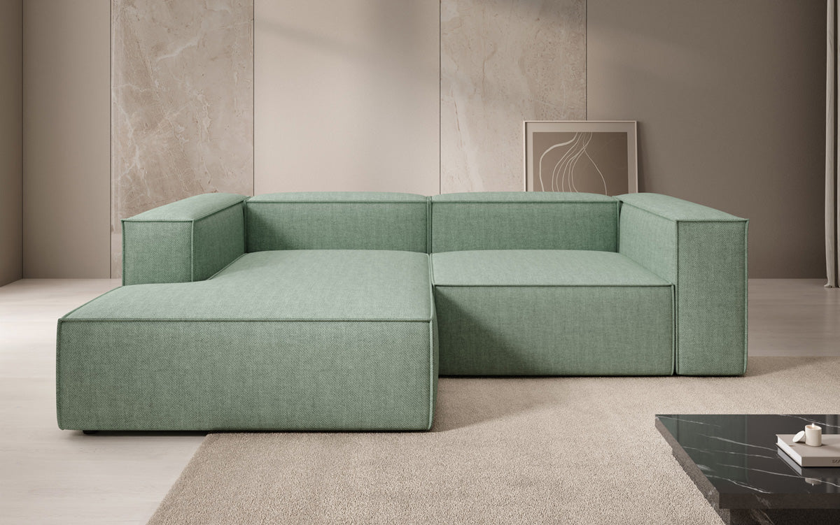Designer corner sofa Lesley Mini in linen look