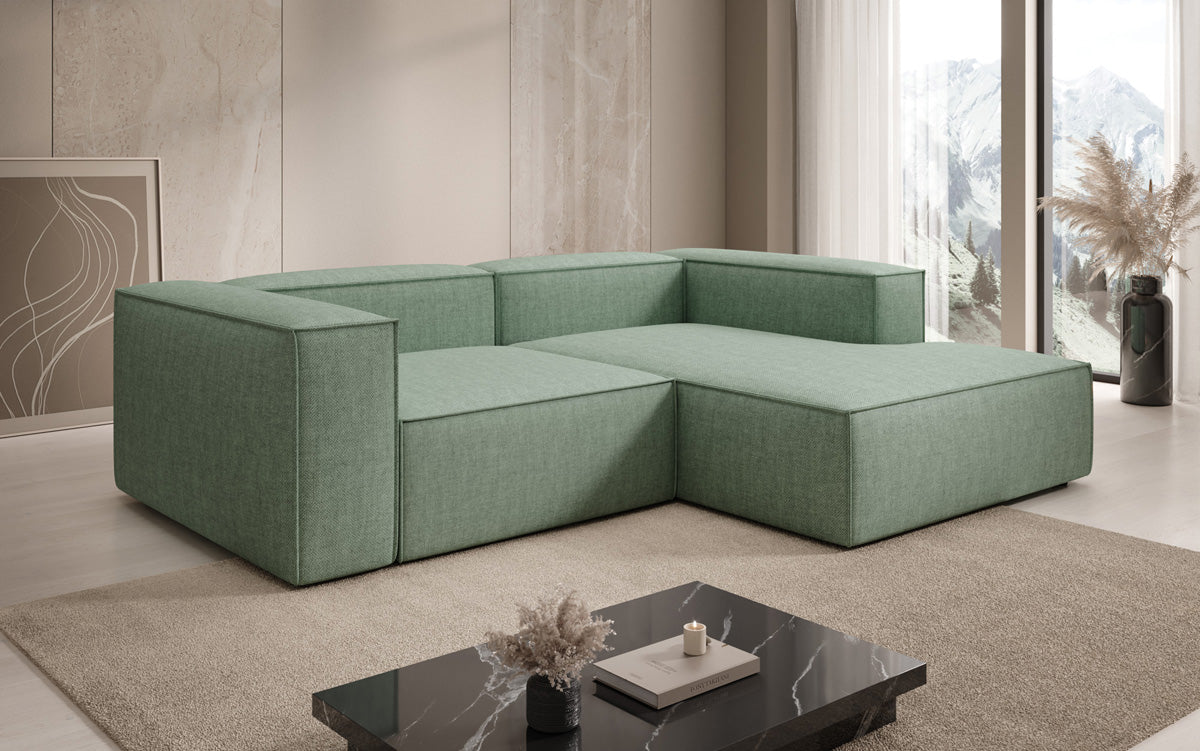 Designer corner sofa Lesley Mini in linen look