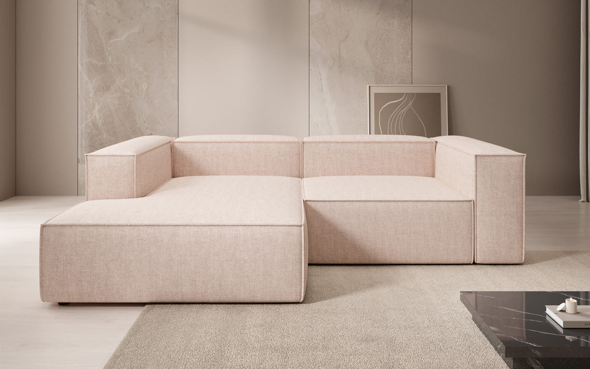 Designer corner sofa Lesley Mini in linen look
