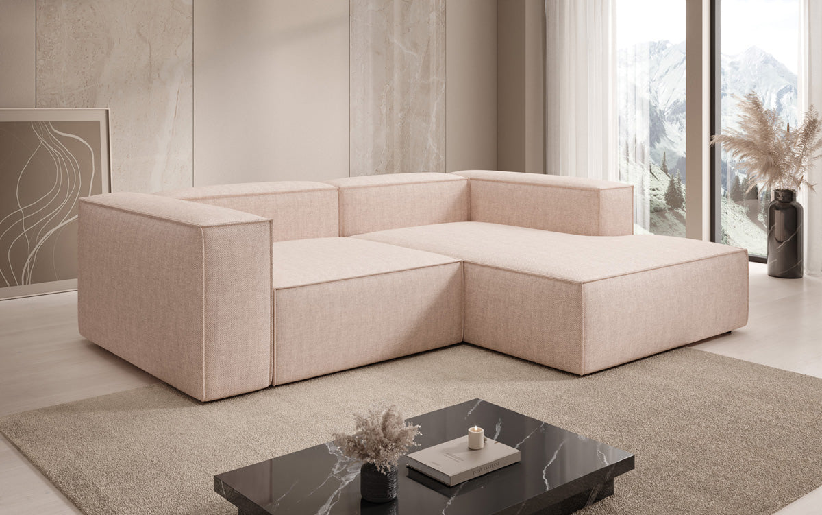 Designer corner sofa Lesley Mini in linen look