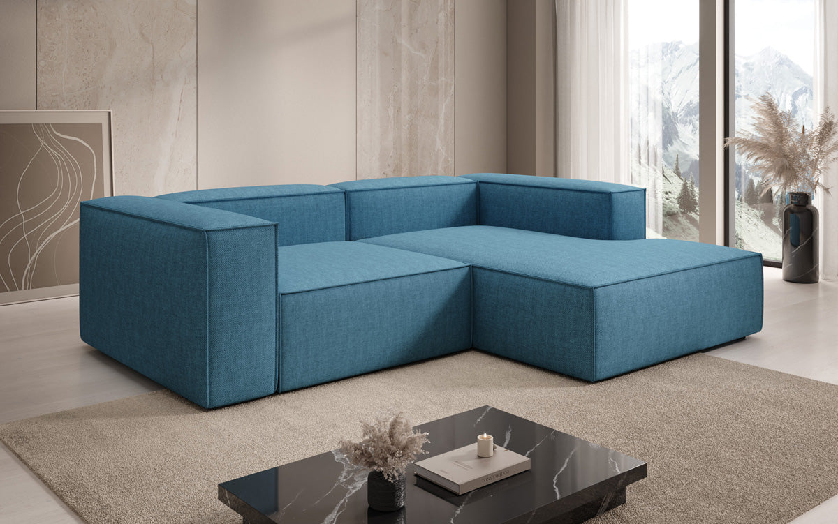 Designer corner sofa Lesley Mini in linen look