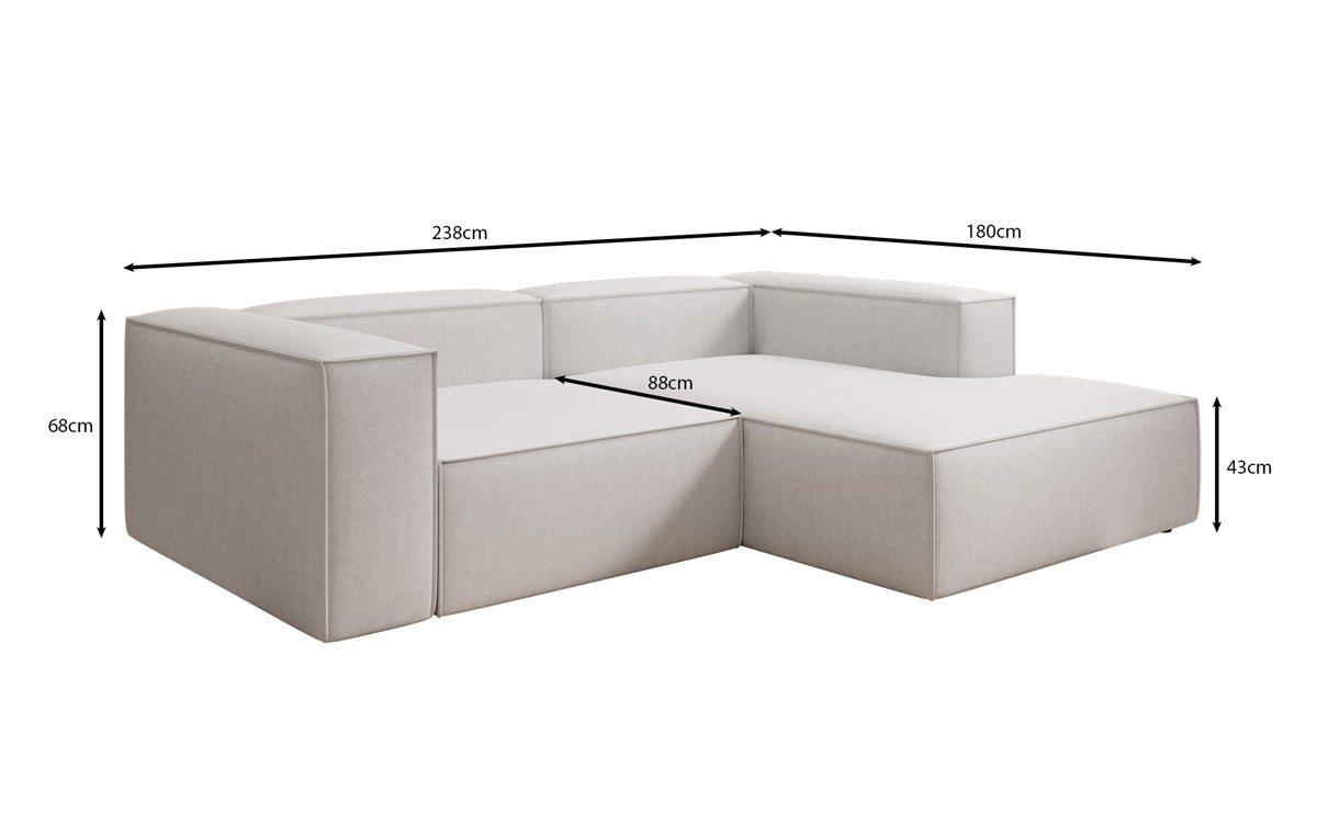 Designer corner sofa Lesley Mini in linen look