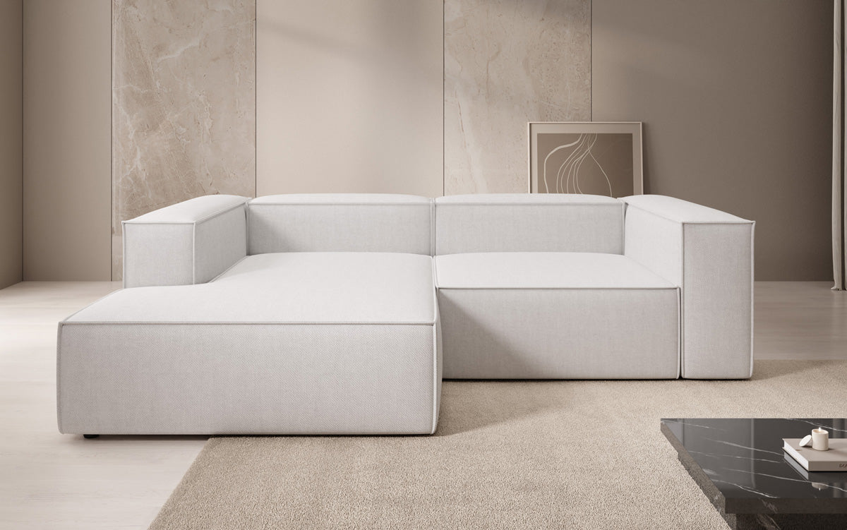 Designer corner sofa Lesley Mini in linen look