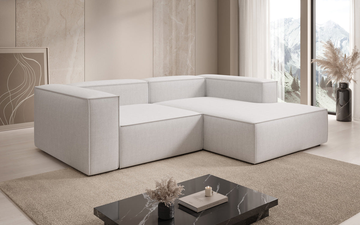 Designer corner sofa Lesley Mini in linen look