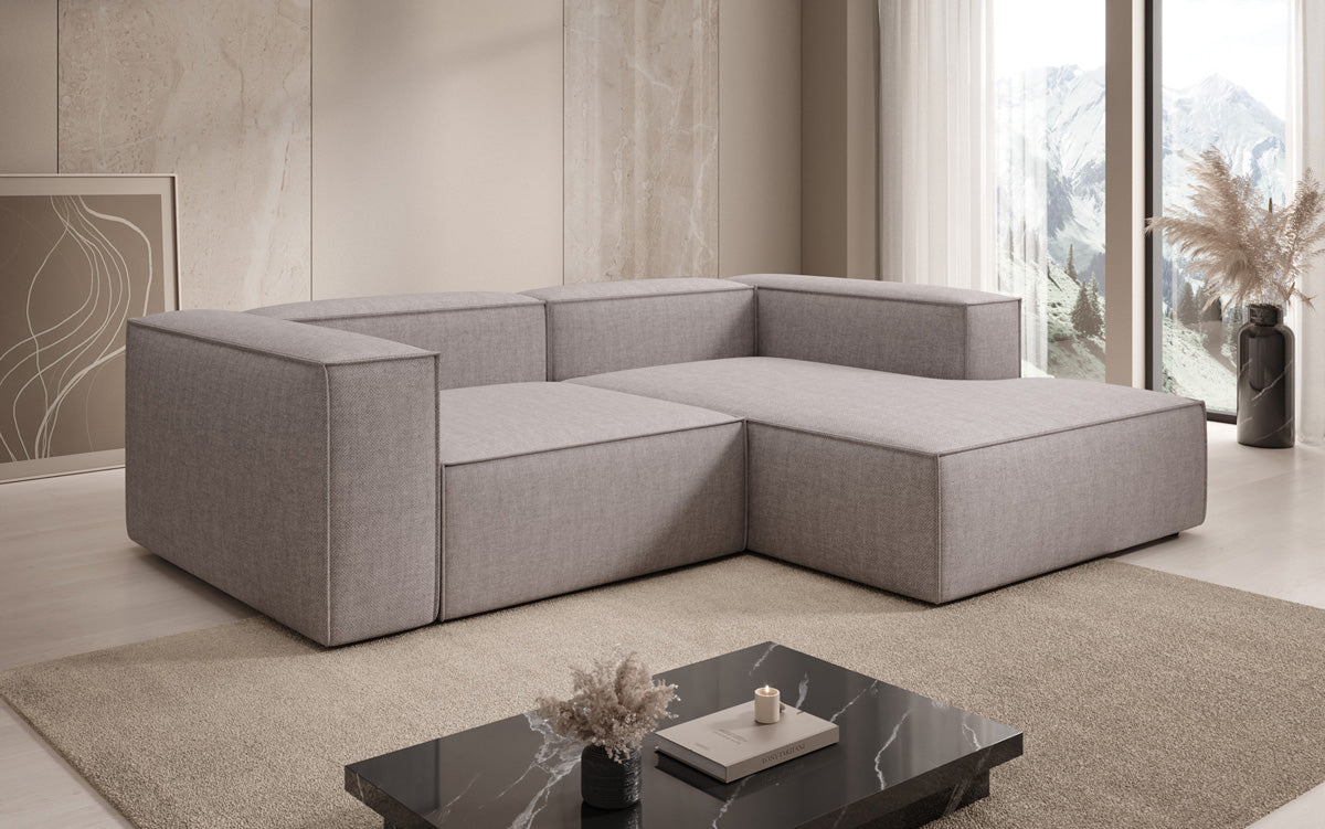 Designer corner sofa Lesley Mini in linen look