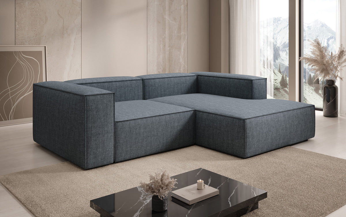 Designer corner sofa Lesley Mini in linen look