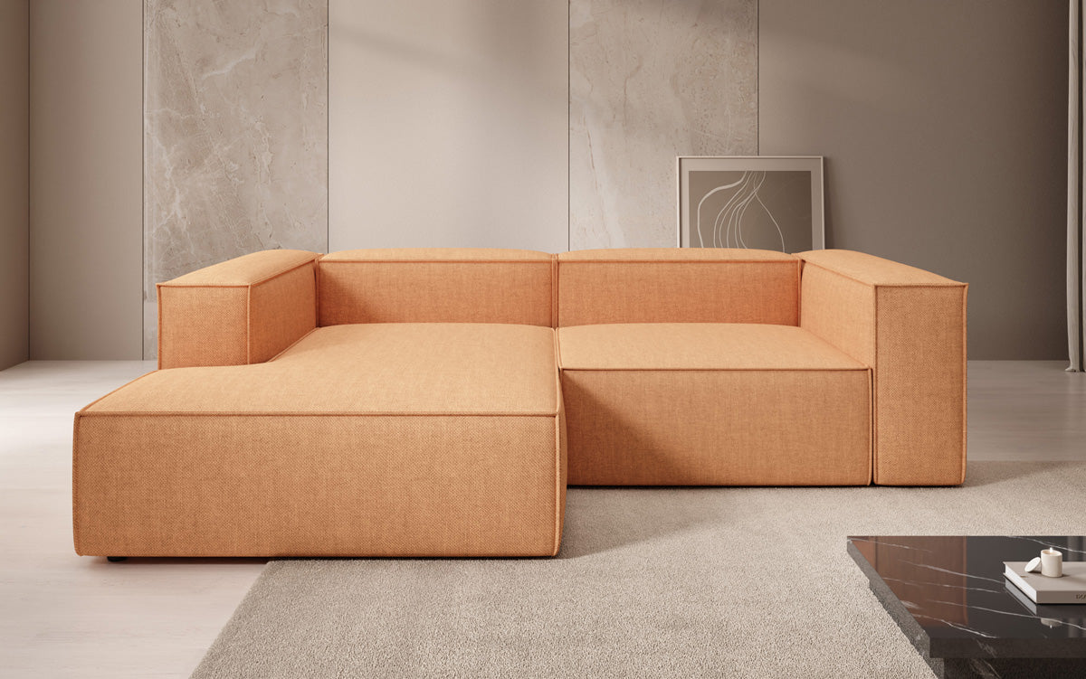Designer corner sofa Lesley Mini in linen look