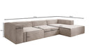 Designer corner sofa Lesley in velvet