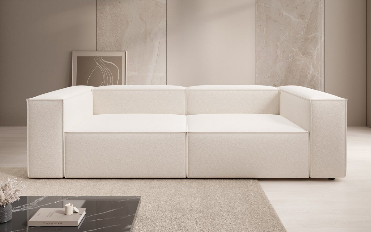 Lesley designer 3-seater sofa in textured fabric