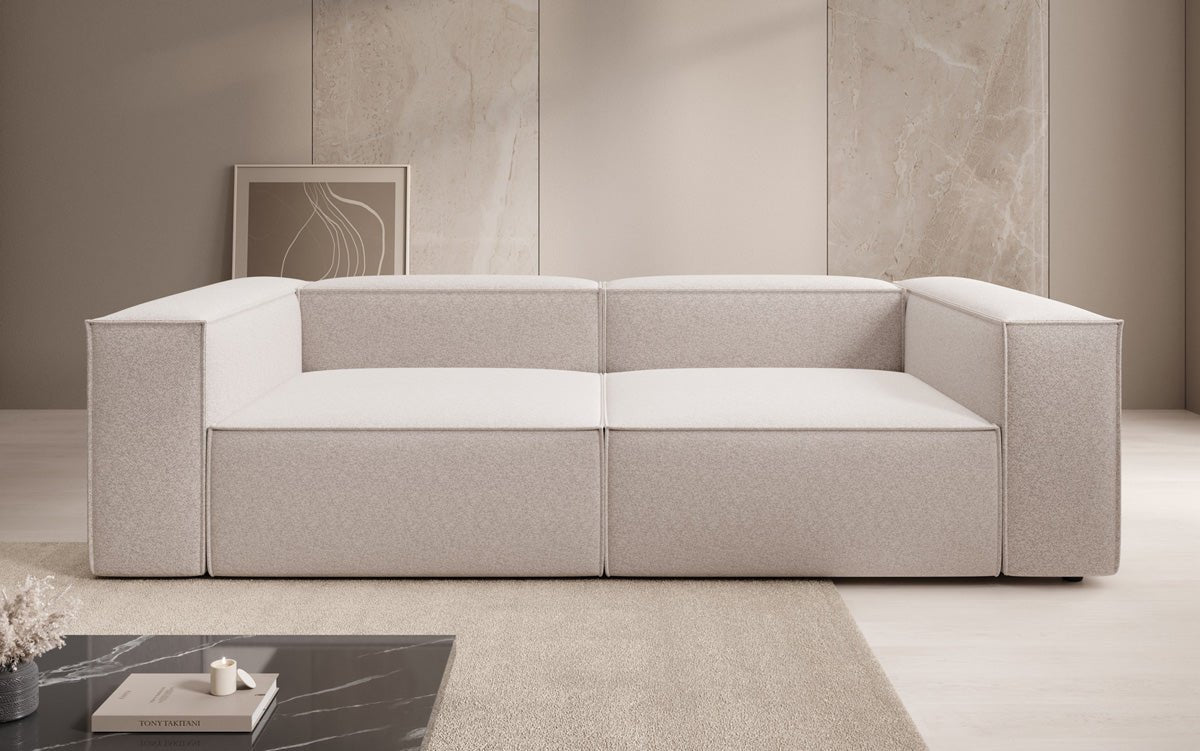 Lesley designer 3-seater sofa in textured fabric