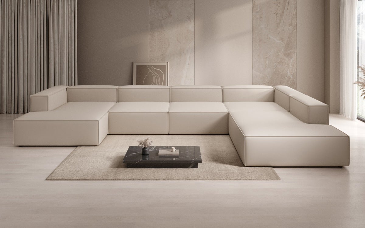 Designer Sofa Lesley U XXL in Fabric