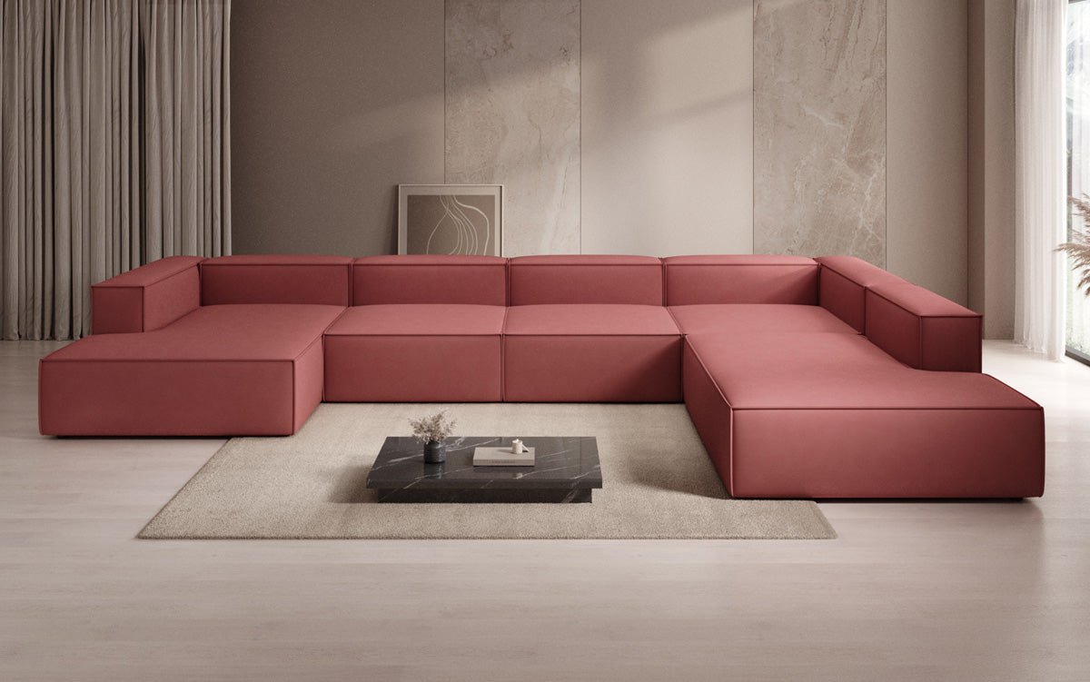 Designer Sofa Lesley U XXL in Fabric