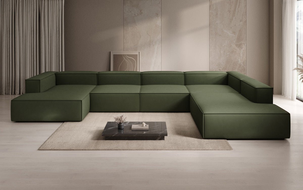 Designer Sofa Lesley U XXL in Fabric
