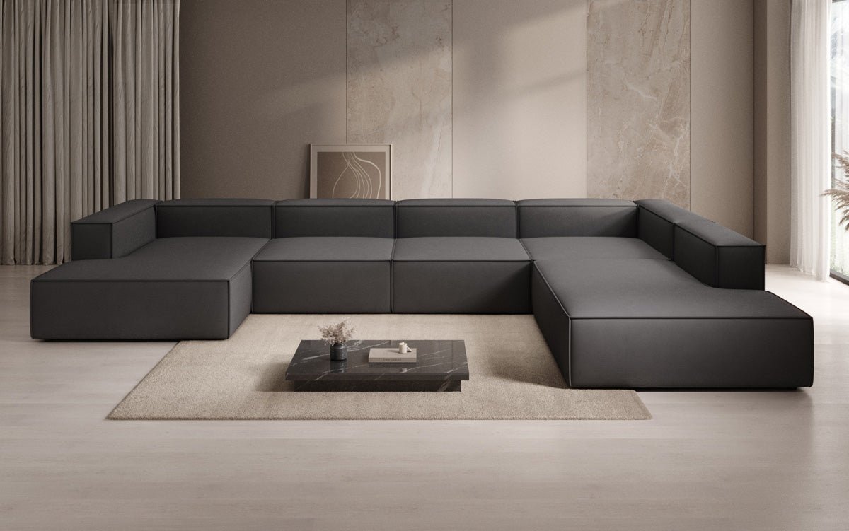 Designer Sofa Lesley U XXL in Fabric