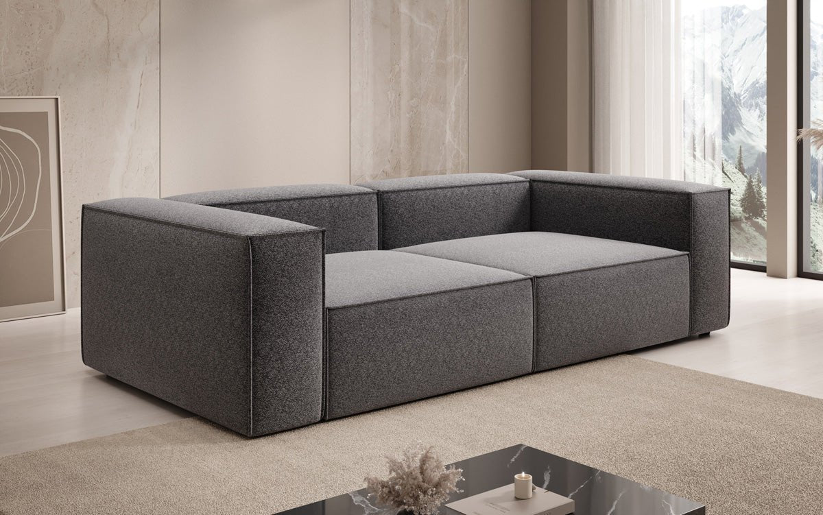 Lesley designer 3-seater sofa in textured fabric