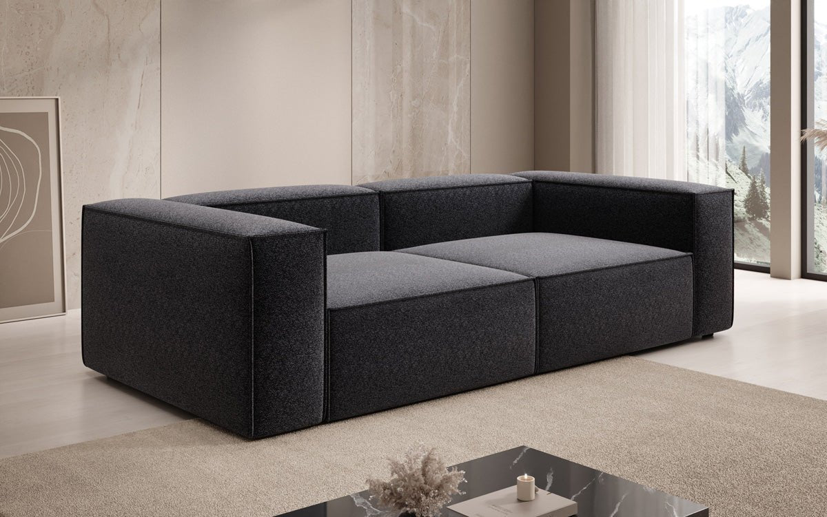 Lesley designer 3-seater sofa in textured fabric