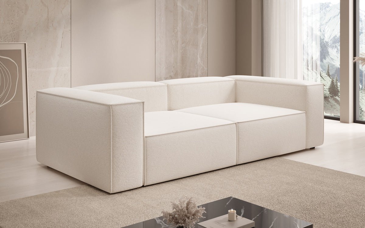 Lesley designer 3-seater sofa in textured fabric