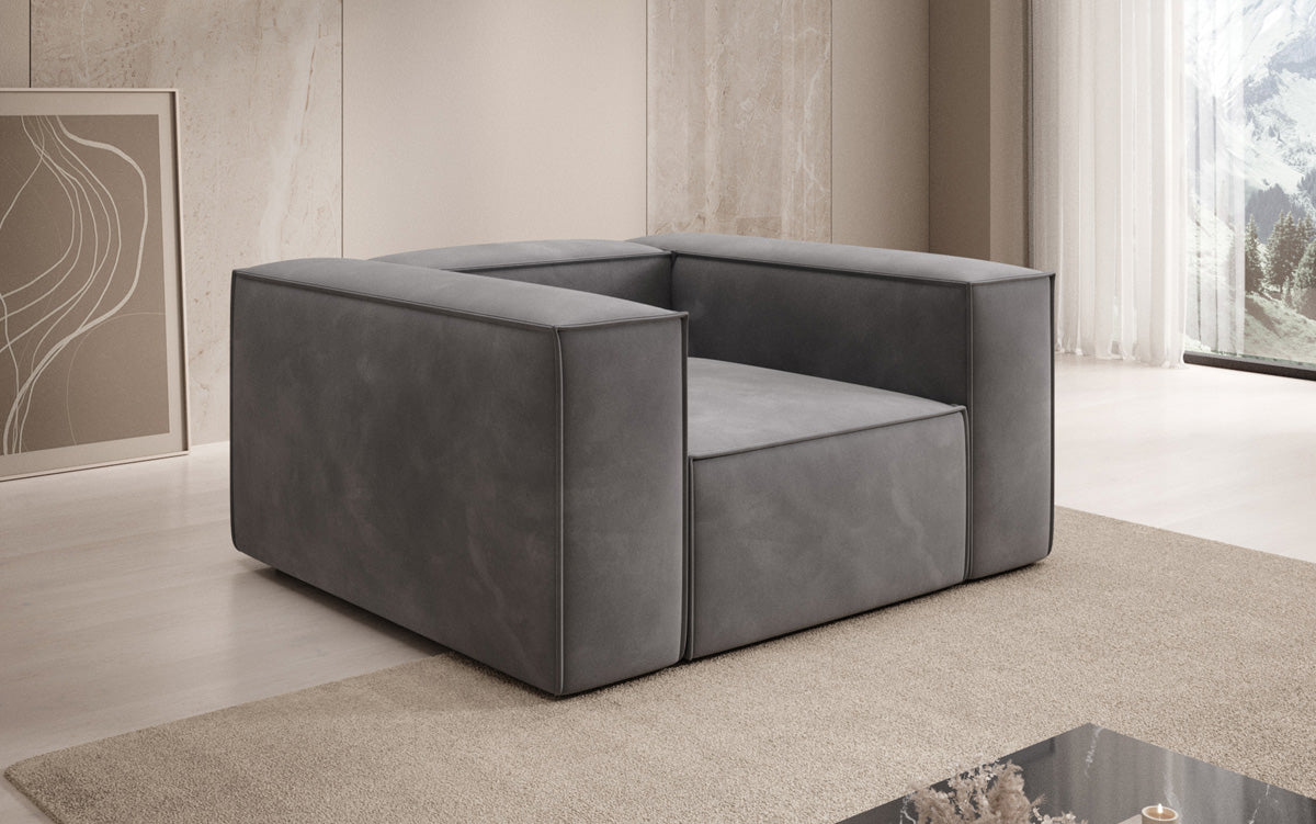 Designer Sofa-Sessel Lesley in Samt