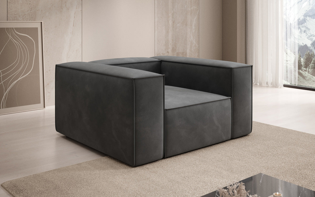 Designer Sofa-Sessel Lesley in Samt
