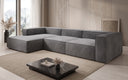 Designer corner sofa Lesley in velvet