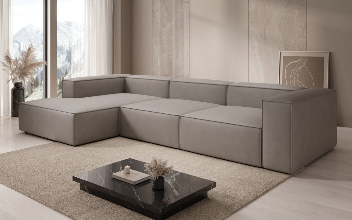 Designer Sofa Lesley L in Echtleder