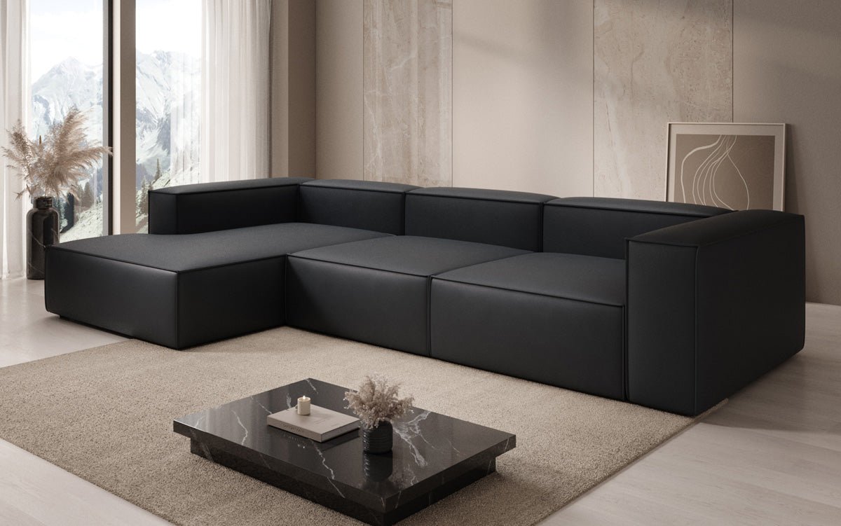 Designer Sofa Lesley L in Echtleder