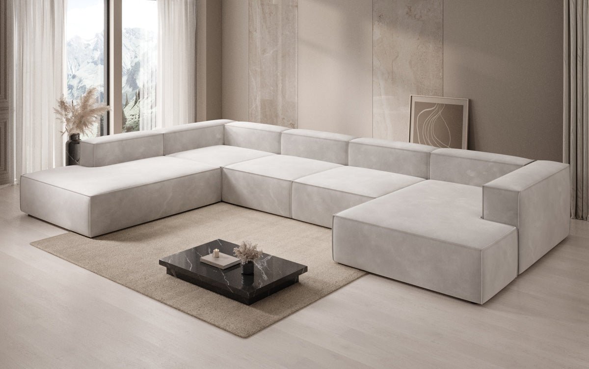 Designer Sofa Lesley U XXL in Velvet