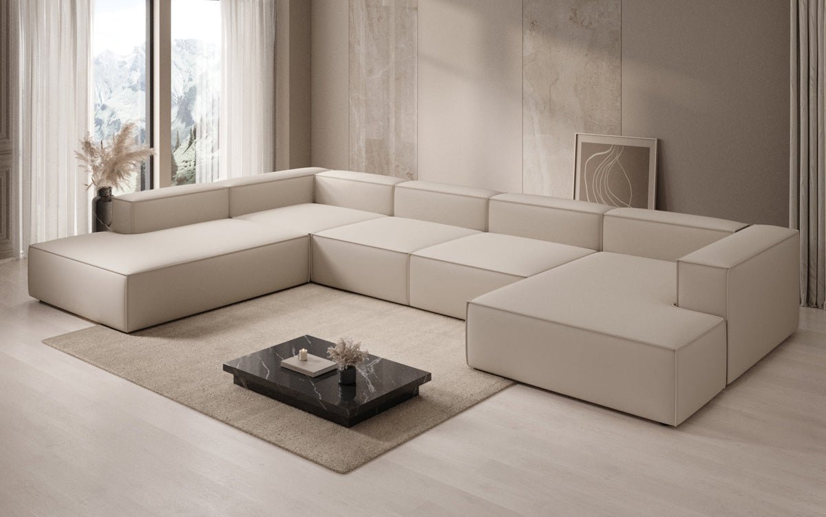 Designer Sofa Lesley U XXL in Fabric