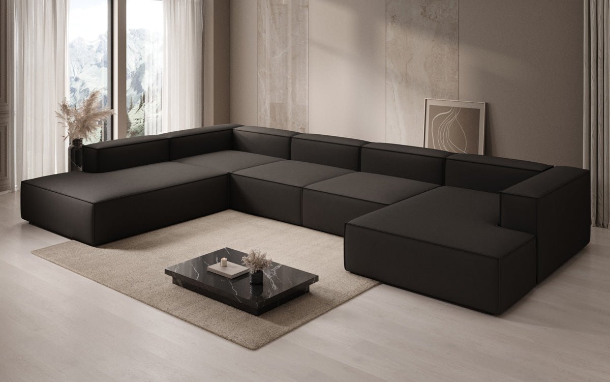 Designer Sofa Lesley U XXL in Fabric