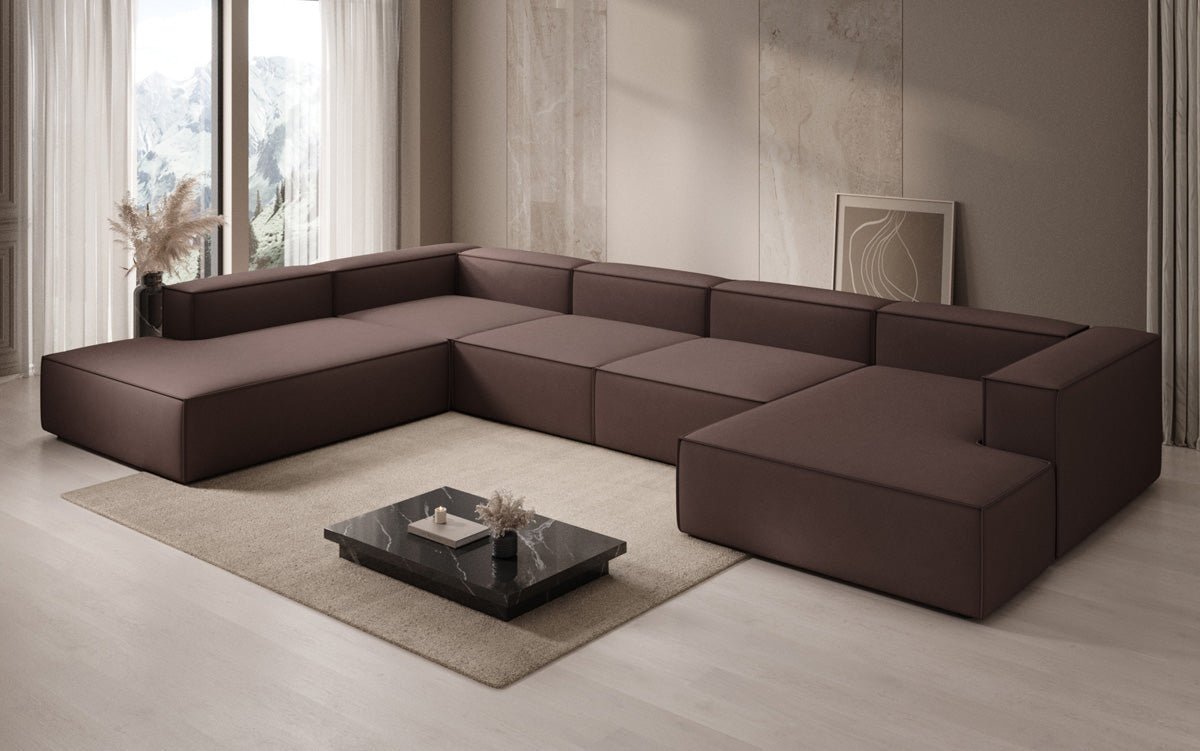 Designer Sofa Lesley U XXL in Fabric