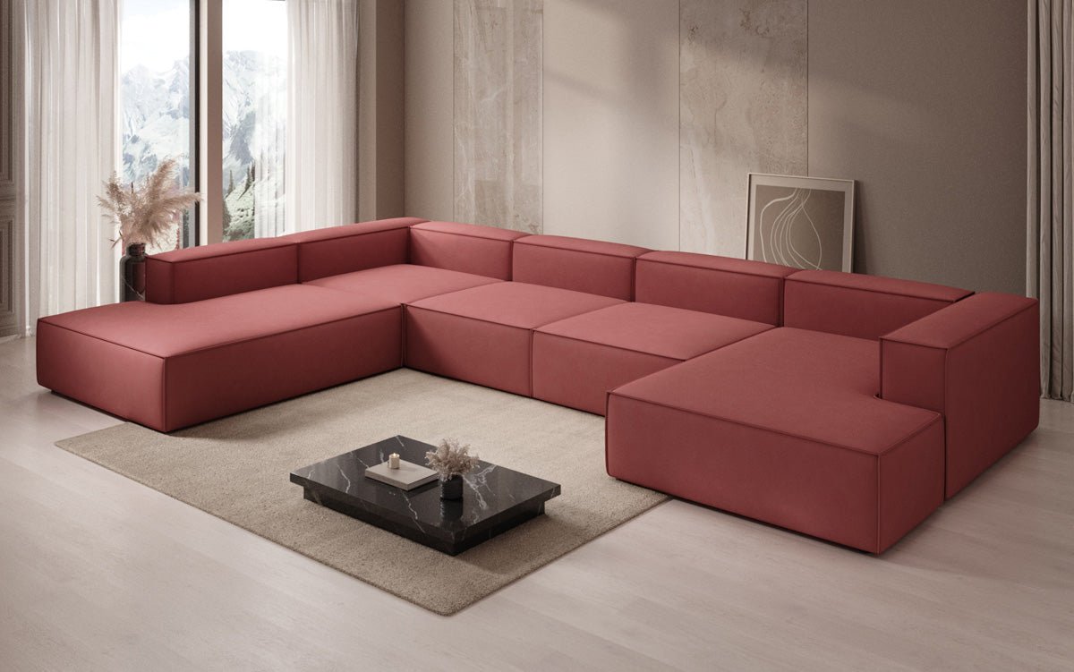 Designer Sofa Lesley U XXL in Fabric