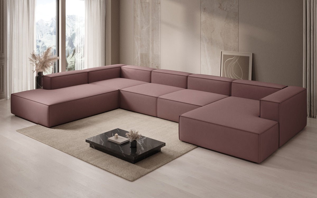 Designer Sofa Lesley U XXL in Fabric