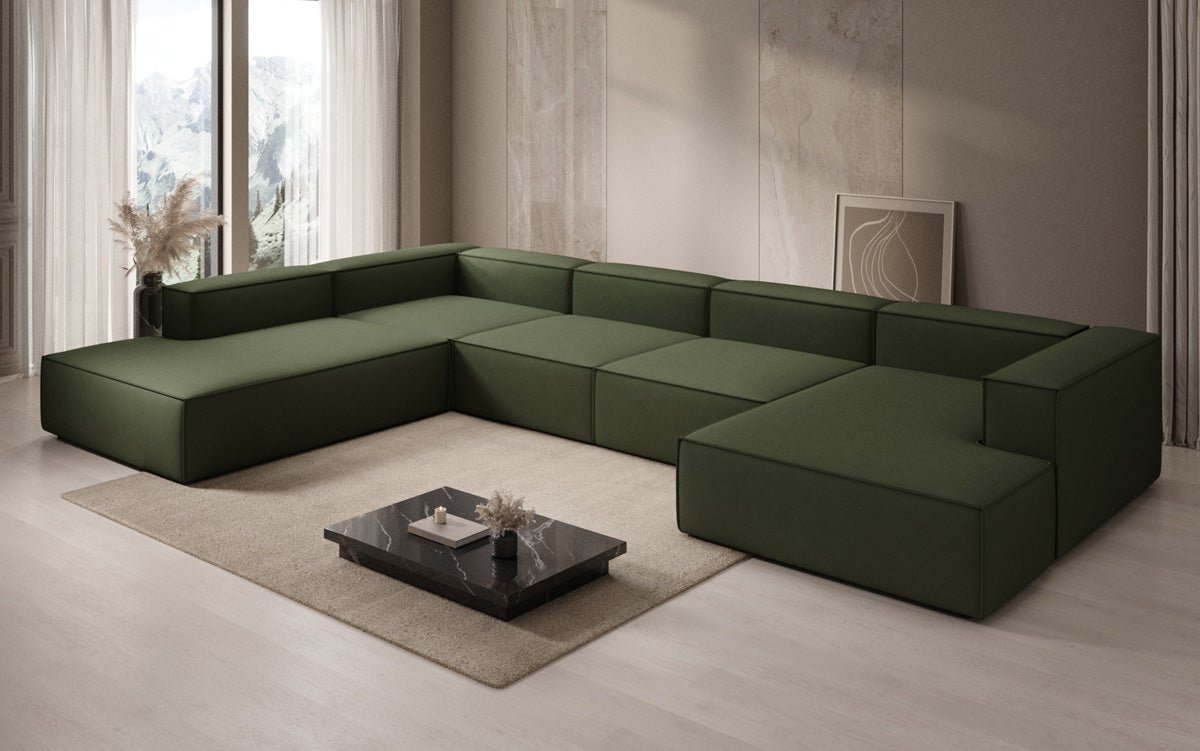 Designer Sofa Lesley U XXL in Fabric