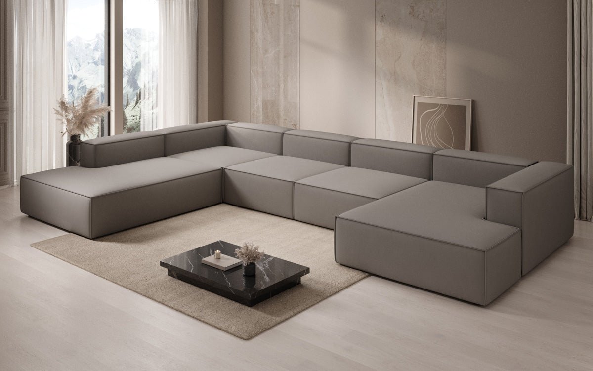 Designer Sofa Lesley U XXL in Fabric