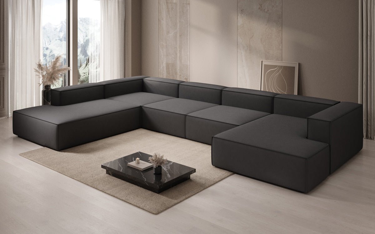 Designer Sofa Lesley U XXL in Fabric